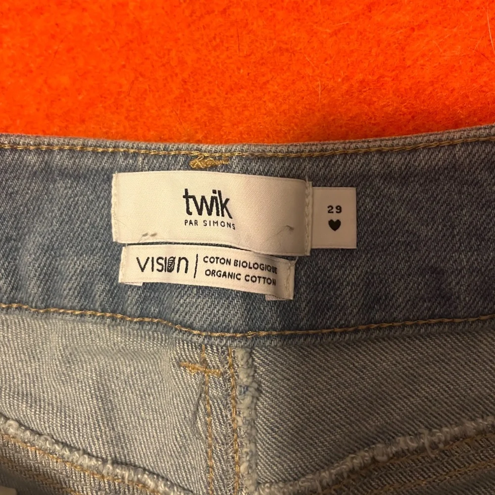 Retro eco-friendly organic and recycled cotton denim high waist mom shorts NWT - Picture 6 of 11